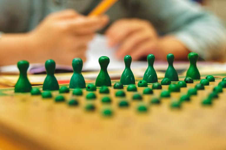 Child using division board material